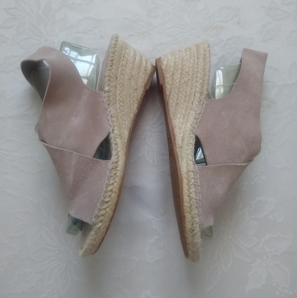 Leather suede Made in Spain espadrille wedge Anthropologie - Picture 5 of 6